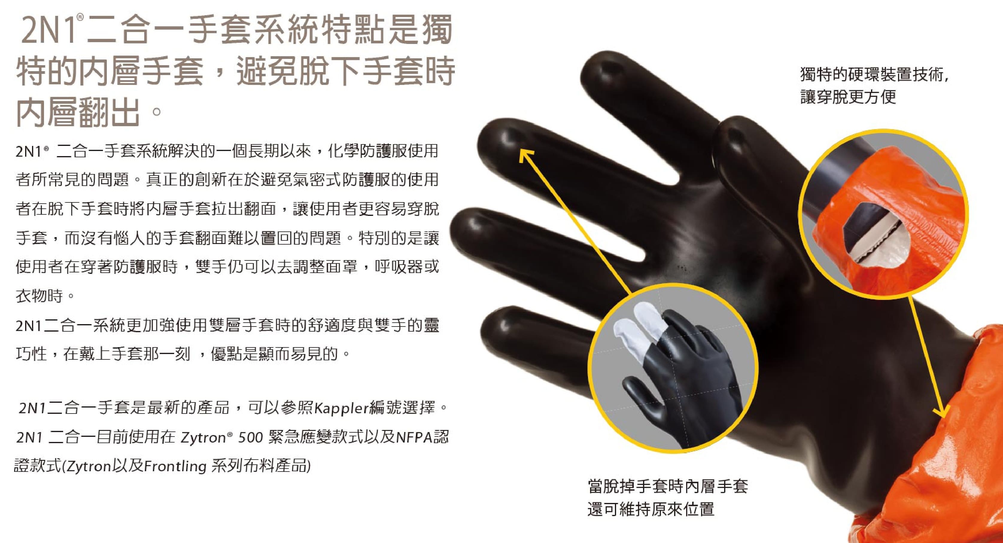 开普乐（Kappler） 2N1 防化手套 (配合Zytron 500 防化服使用)